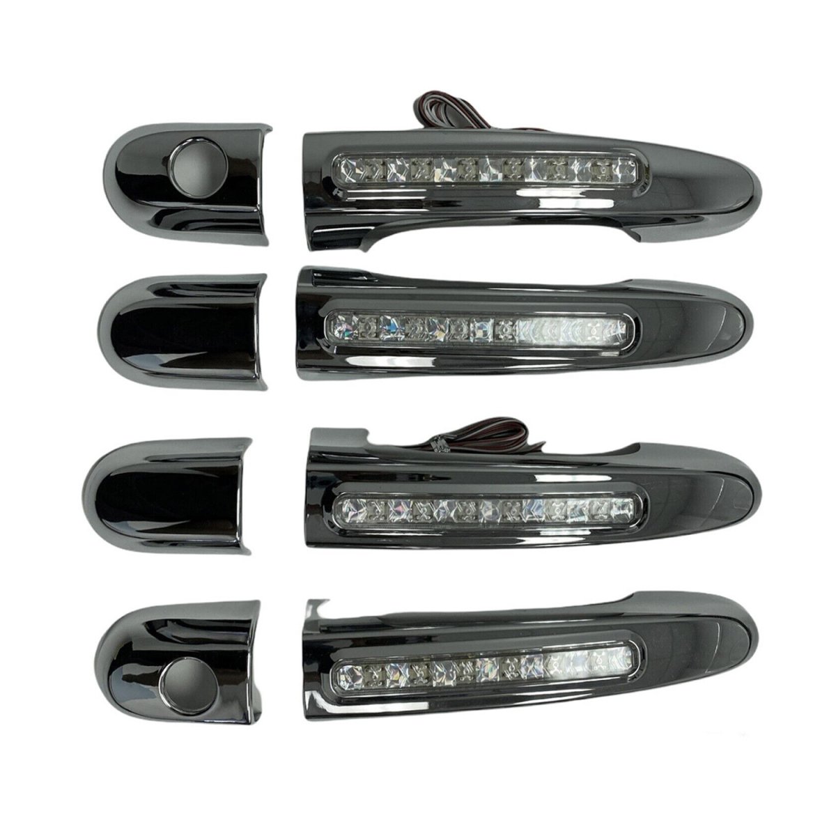 Kia Sportage Door Handle Cover - Omac - 4 Door with Led Chrome ABS - Gloss Silver - '05-'10